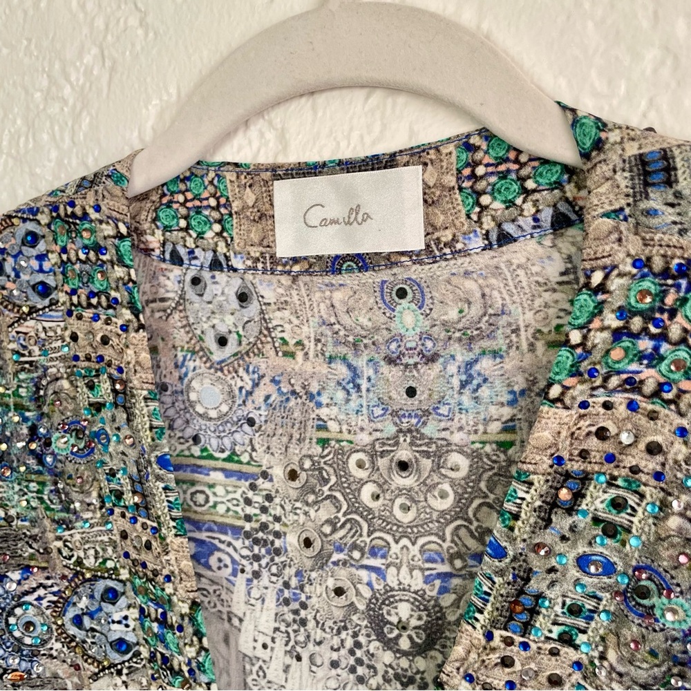 Camilla Mini Lace Up Caftan in Courtyard Of Maidens - Picture 7 of 16